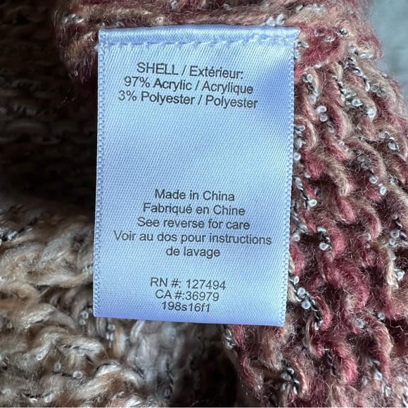 Heartloom - Nalla Crewneck Pullover Sweater Ombré Dusty Pink/Peach - Medium - Picture 9 of 10